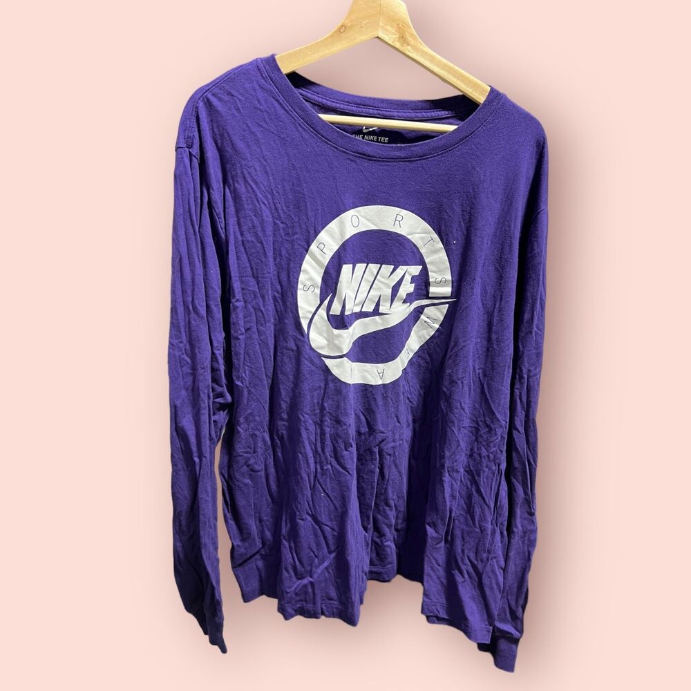 Mens Nike Long Sleeve Purple The Nike Tee Sz XXL